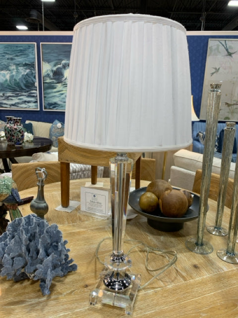 TABLE LAMP GLASS AND CHROME