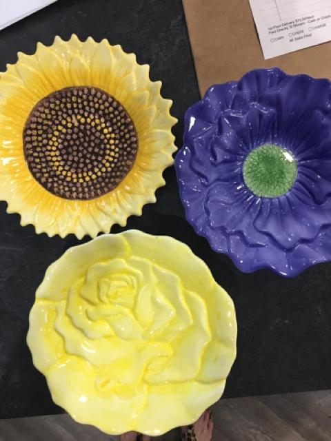 FLOWER DISHES-SET OF THREE,Consign & Design,Misc.Table Top,clearance, PGA, Tabletop- Consign & Design Consignment Store South FL