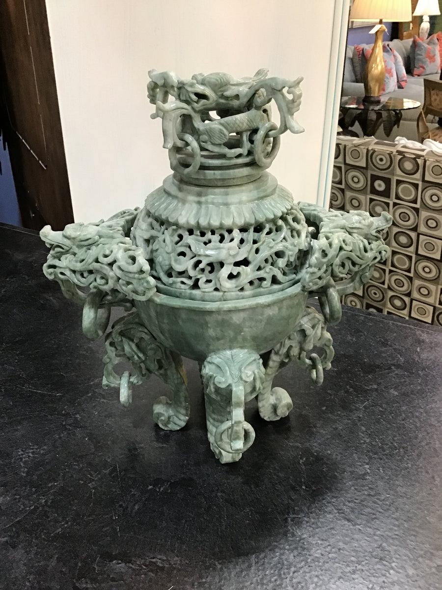 VINTAGE JADE INCENSE BURNER