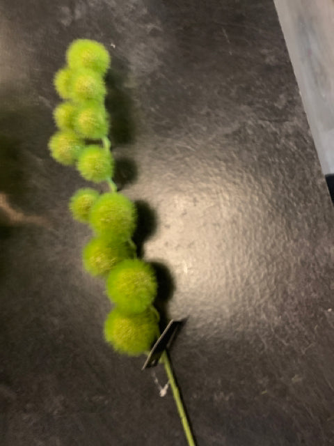 *32" GREEN FLOCKED BALL STEM