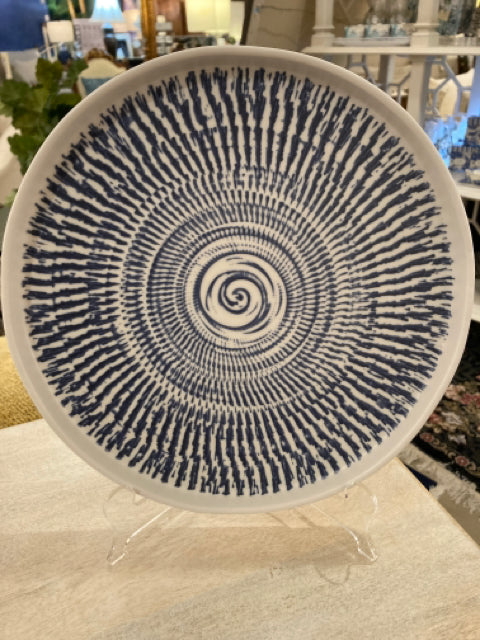 MELAMINE "TRIBAL BLUE" 10.75" DINNER PLATE