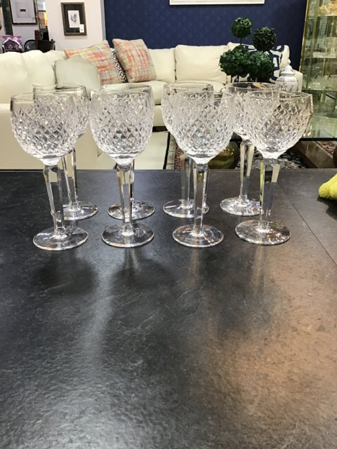 *WATERFORD SET OF EIGHT ALENA WINE GLASSES