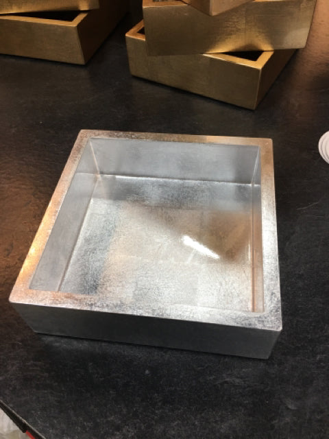 COCKTAIL NAPKIN HOLDER SILVER LEAF