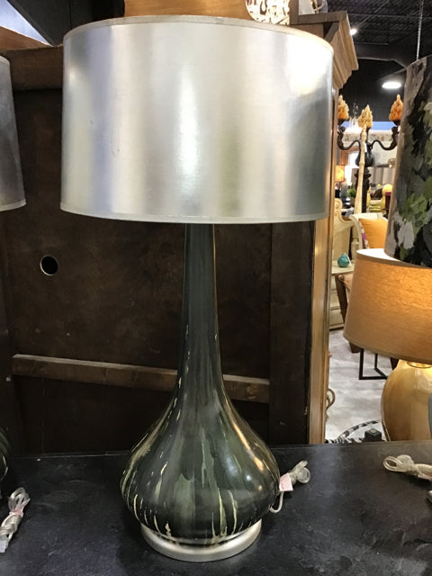 TABLE LAMP GREEN CERAMIC #22220