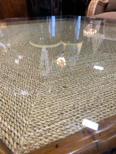 LEXINGTON OCCASIONAL TABLE TOMMY BAHAMA STYLE OCTAGON WITH GLASS