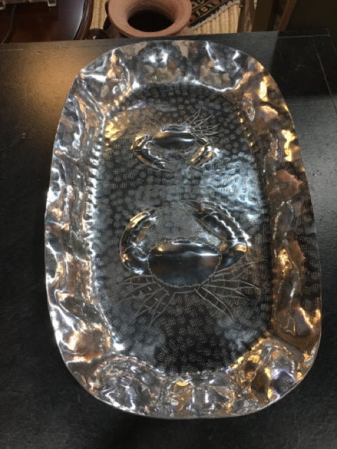ALUMINUM HAMMERED OVAL CRAB TRAY