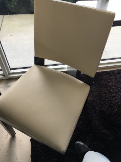 DESK CHAIR LEATHER IVORY