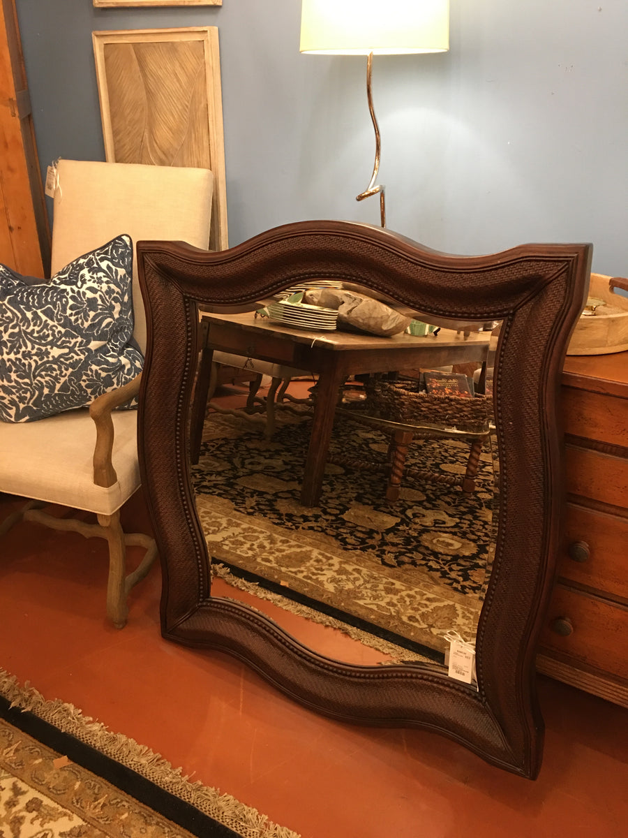 MIRROR WITH WOVEN TYPE FRAME