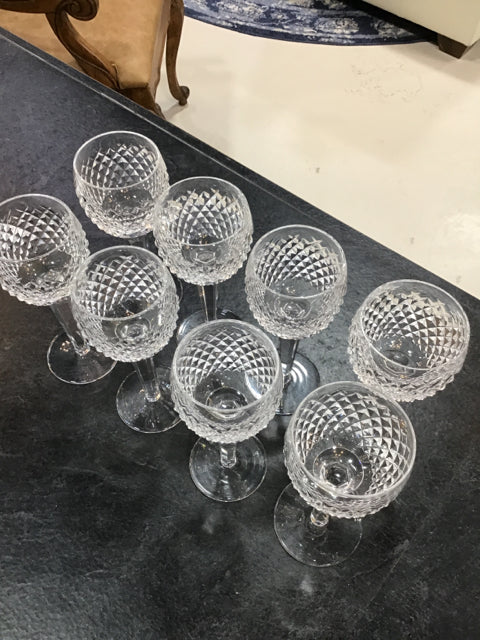 *WATERFORD SET OF EIGHT ALENA WINE GLASSES