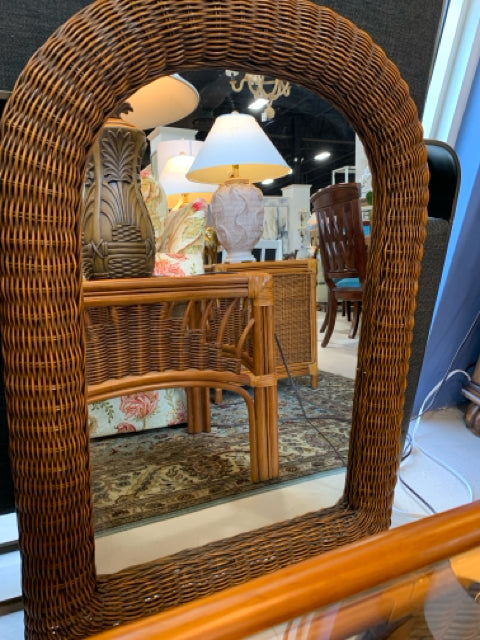 MIRROR RATTAN BROWN