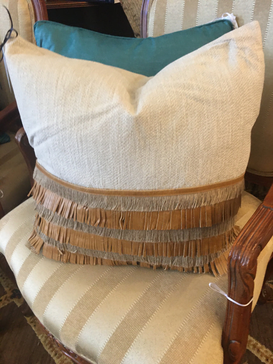 CASA LEATHER CHESTNUT PILLOW