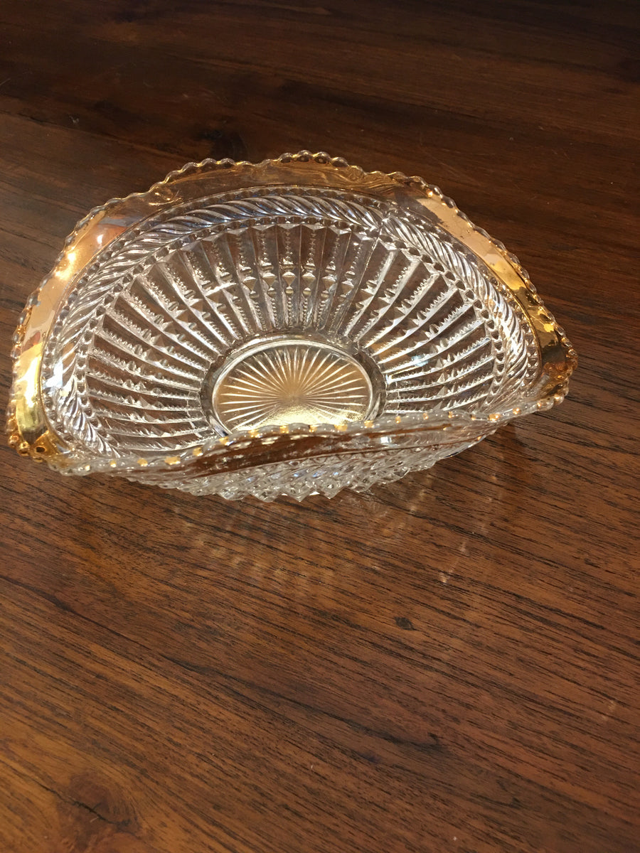 GLASS AND GOLD DISH