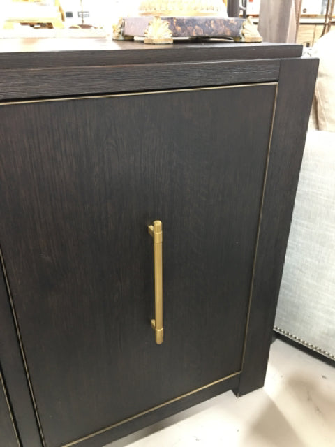 HOOKER CONSOLE 3 DOOR GOLD PULLS