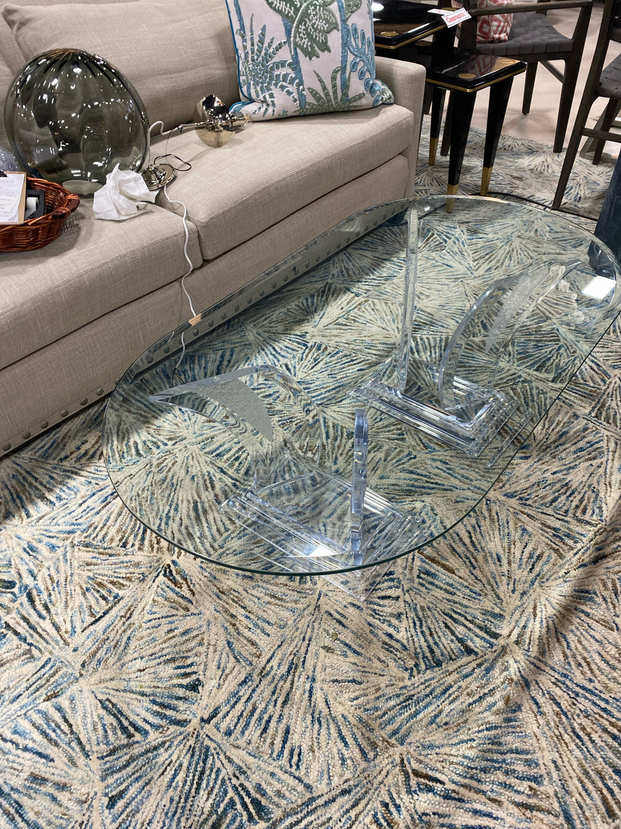 COFFEE TABLE GLASS AND LUCITE