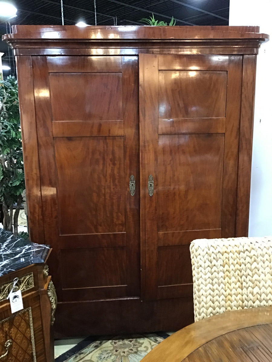 BIEDERMEIER ARMOIRE MAHOGANY  WITH TWO DOORS CIRCA 1840