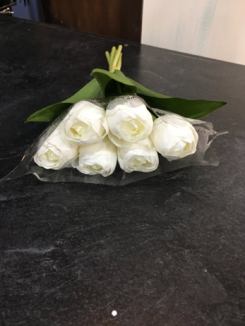 REAL TOUCH BUNDLE OF TULIPS WHITE