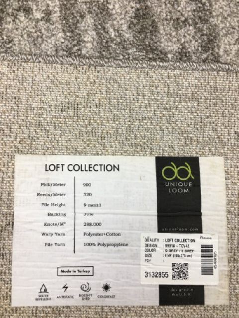 LOFT COLLECTION RUG RECTANGULAR GREY